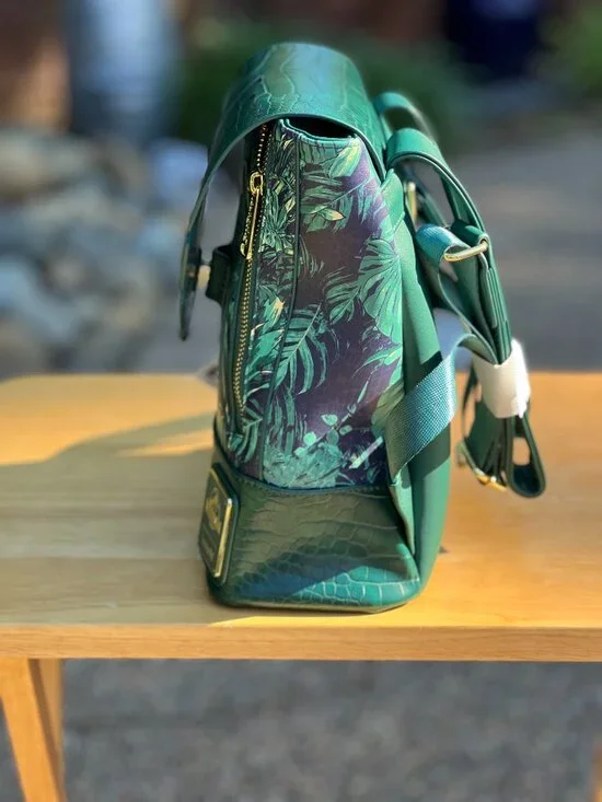 Loungefly Jurassic World Park Velociraptor Palm Frond Crossbody Backpack &Wallet - Picture 10 of 13